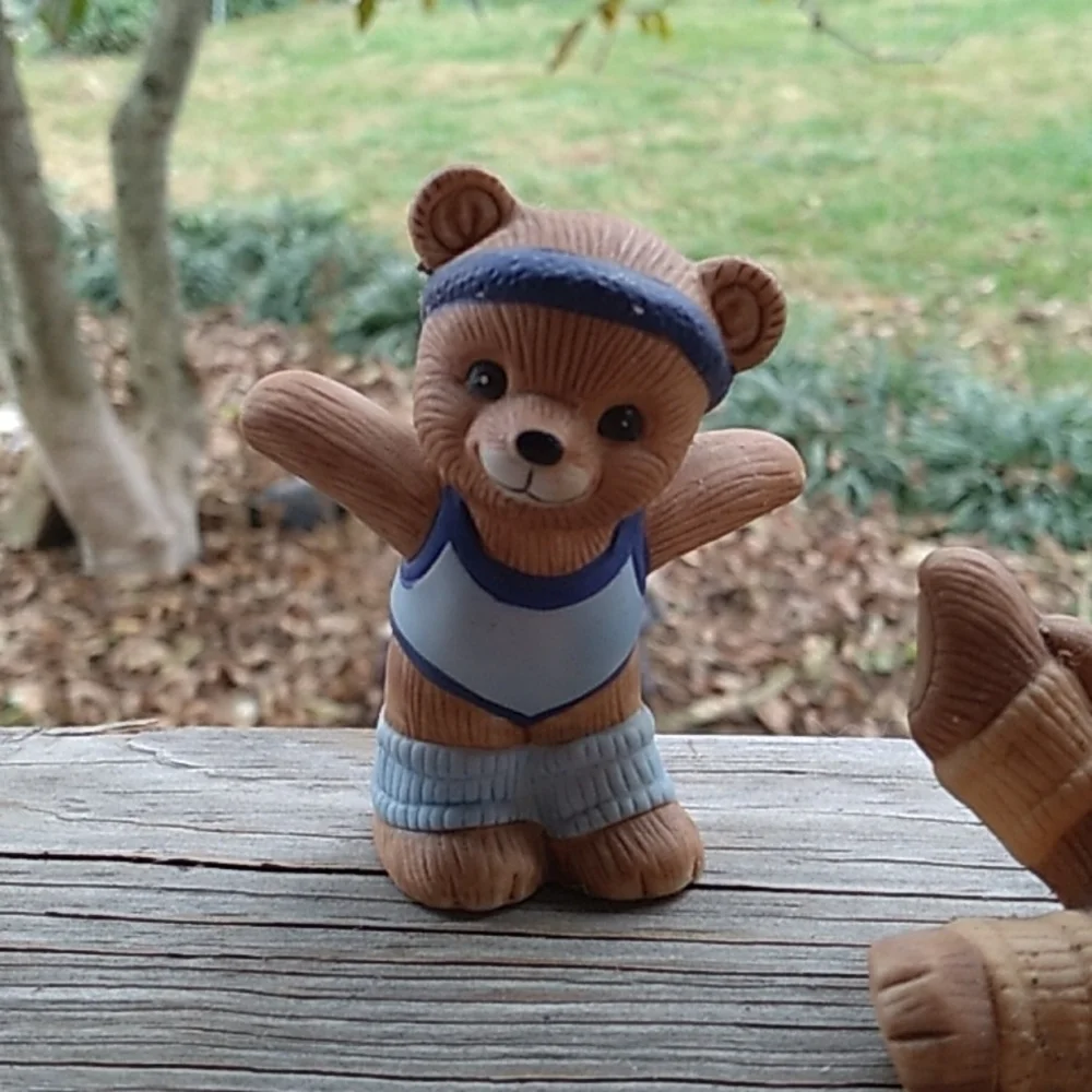 Vintage 1980s Homco Home Interiors dancing exercising bears 🐻 set of 4